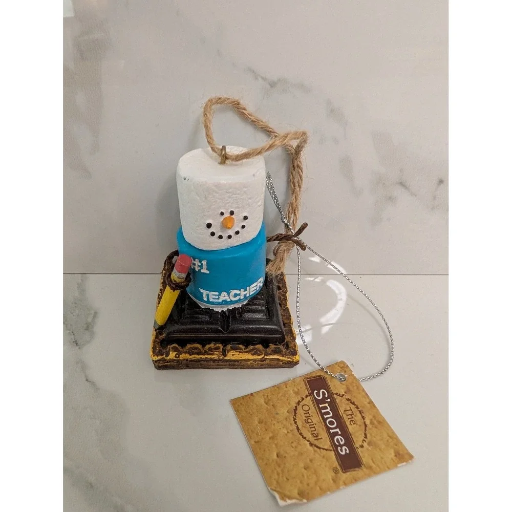 Ganz The Original S'mores #1 Teacher Snowman Ornament 2009 Resin 995204